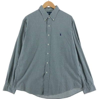 古着 ラルフローレン Ralph Lauren CUSTOM FIT ギンガムチェック 長袖 ボタンダウンチェックシャツ メンズXL相当/eaa523732