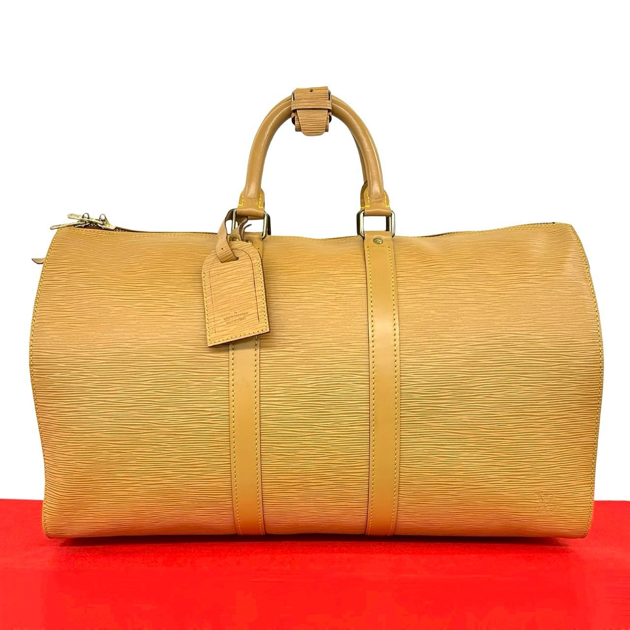 LOUIS VUITTON ルイヴィトン キーポル 45 エピ レザー ボストンバッグ ベージュ
 25002