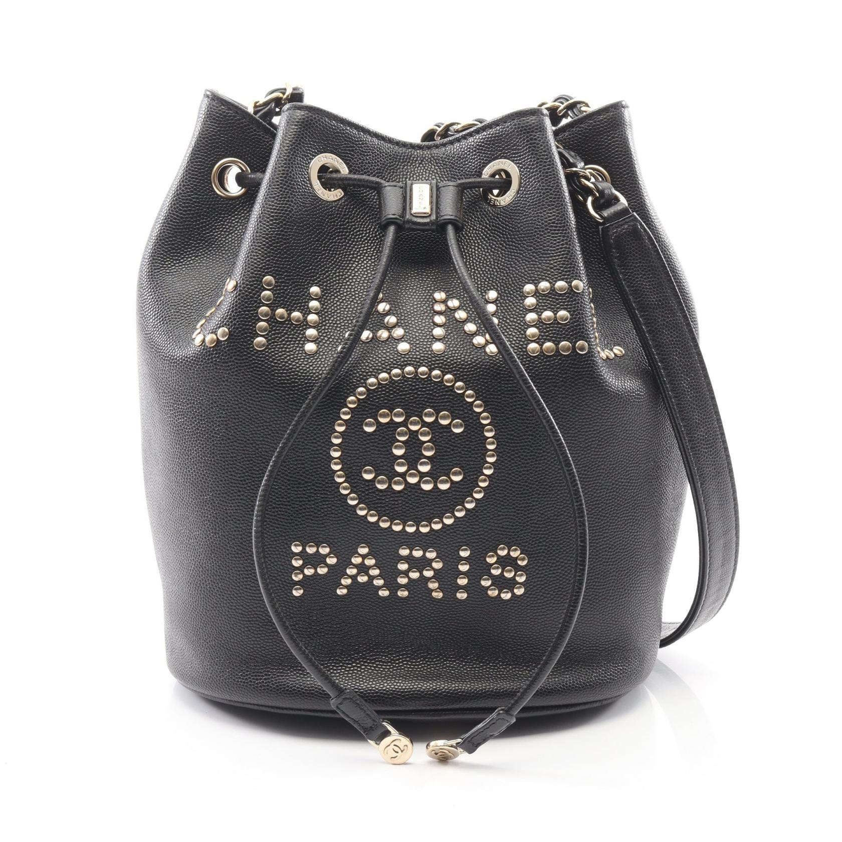 シャネル CHANEL ドーヴィル ショルダーバッグ バッグ レザー グレインドカーフレザー レディース ブラック系 AS1045 【中古】
