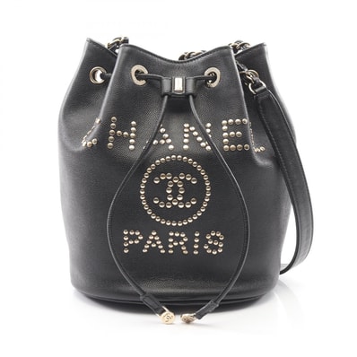 シャネル CHANEL ドーヴィル ショルダーバッグ バッグ レザー グレインドカーフレザー レディース ブラック系 AS1045 【中古】