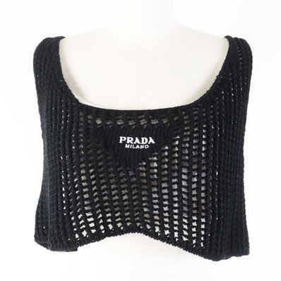 極美品 プラダ
タンクトップ ブラック ホワイト レディース 36 P29980
