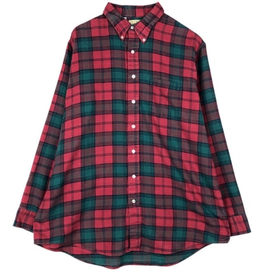 古着 90年代 エルエルビーン L.L.Bean 長袖 ボタンダウン ライトネルチェックシャツ USA製 メンズXL相当 ヴィンテージ/eaa647240
