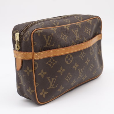 LOUIS VUITTON ルイ・ヴィトン モノグラム コンピエーニュ23 M51847 セカンドバッグ ブラウン ベージュ コーティングキャンバス レザー レディース