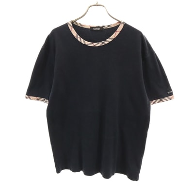 BURBERRY BLACK LABEL バーバリーブラックレーベル 日本製 半袖 リンガー Tシャツ 3 ブラック 三陽商会