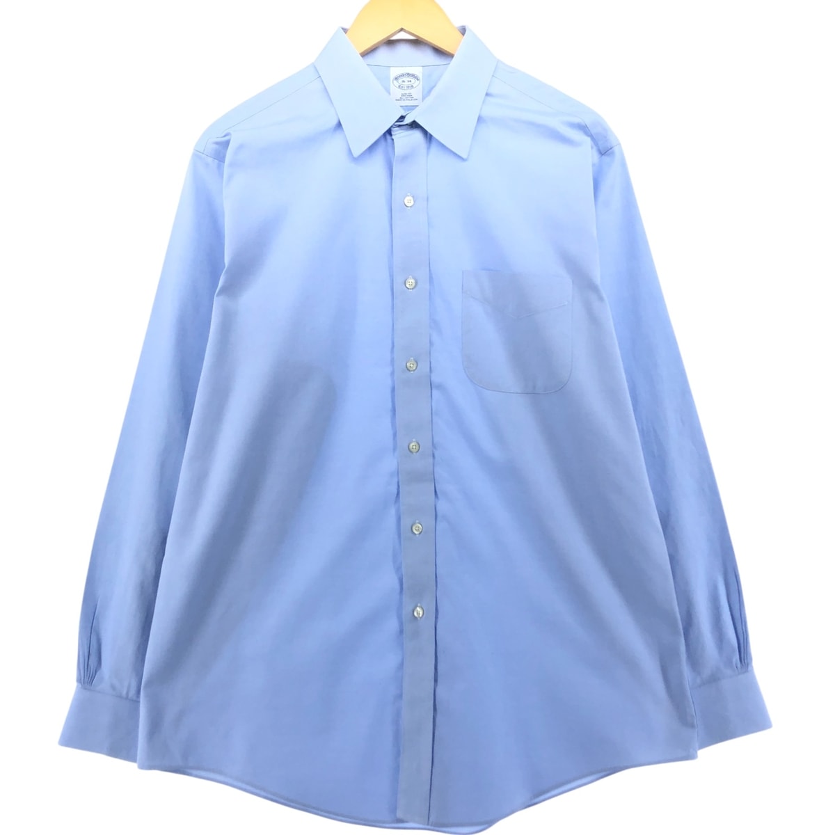 古着 ブルックスブラザーズ Brooks Brothers Est.1818 ワイドカラー 長袖 コットンシャツ メンズL相当/eaa543590