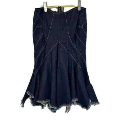 コムデギャルソンジュンヤワタナベ JR-S094 06AW インディゴ フレア変形グリッターデニムスカート S