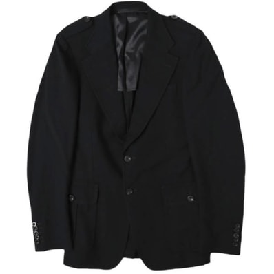 GUCCI グッチ エポーレット付き ウールギャバジン テーラードジャケット 46R BLACK 2B アウター g27745