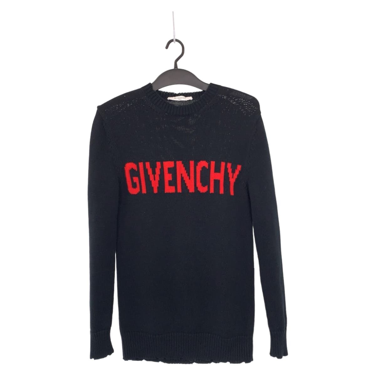 美品 Givenchy ジバンシー ロゴ サイズS ブラック 黒 ニット ニット セーター 503633 【中古】