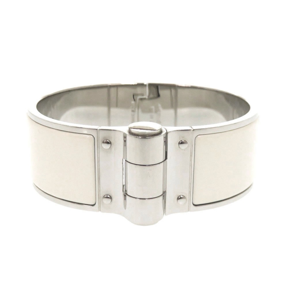 エルメス シャルニエール     メタル  ホワイト   バングル