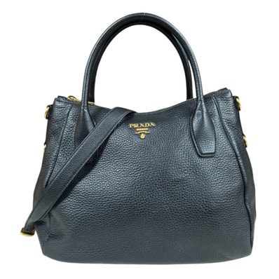 プラダ ヴィッテロダイノ ショルダーバッグ レザー ブラック レディース PRADA 中古