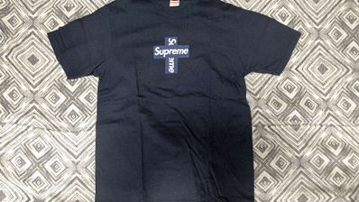 Supreme Cross Box Logo Tee "Navy"