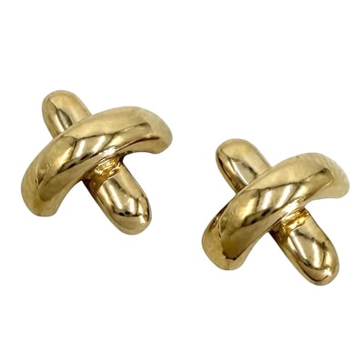 TIFFANY&Co. ティファニー ピアス パロマピカソ クロスステッチ ジュエリー アクセサリー 18金YG Au750 K18イエローゴールド レディース 約2.9g 美品【中古品】