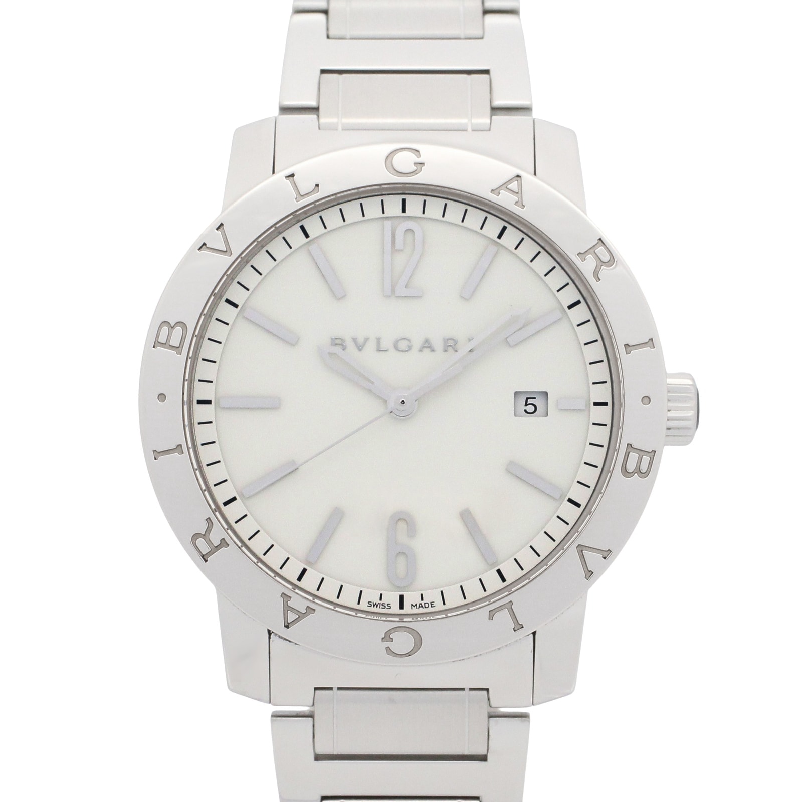 ブルガリ BVLGARI ブルガリ ブルガリ 腕時計 時計 ステンレススチール メンズ ホワイト系 BB41S 【中古】