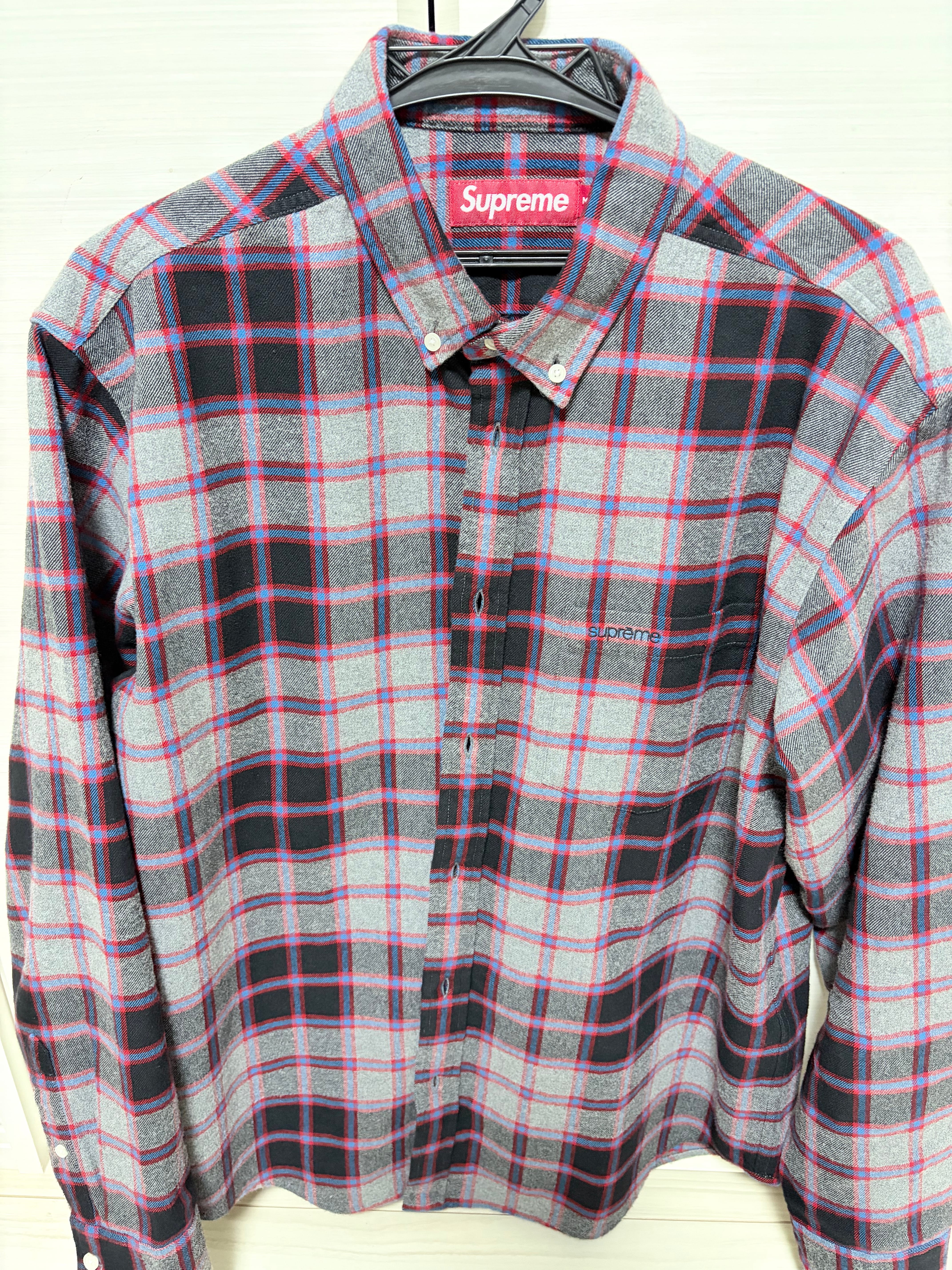 Supreme Plaid Flannel Shirt "Grey"