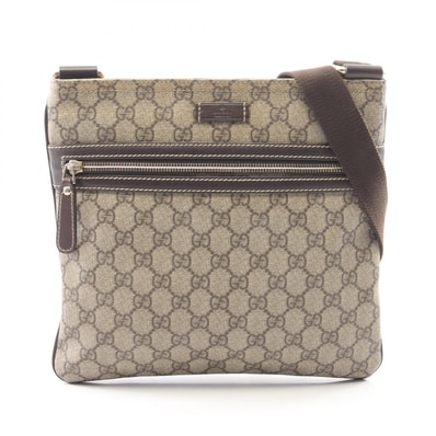 グッチ GUCCI GGスプリーム ショルダーバッグ バッグ PVCコーティングキャンバス レザー レディース ベージュ系 / ブラウン系 295257 【中古】