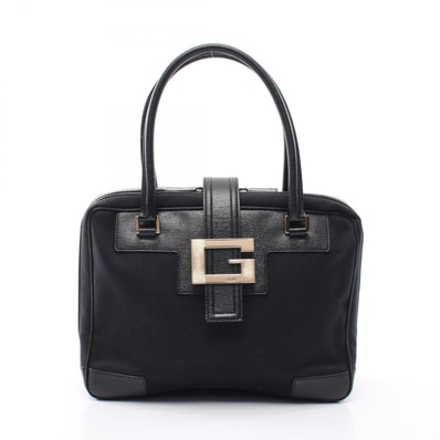 グッチ GUCCI Gロゴ ハンドバッグ バッグ キャンバス レザー レディース ブラック系 001 5155 【中古】