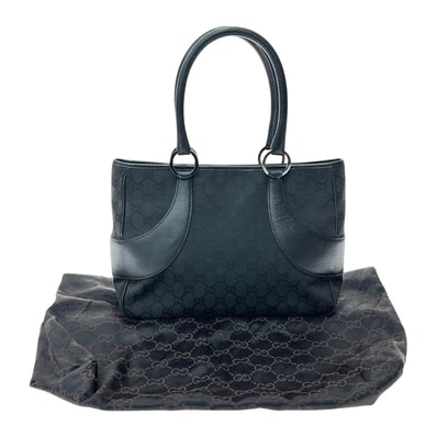 ▼▼GUCCI グッチ トートバッグ GGキャンバス レザー 113011 ブラック