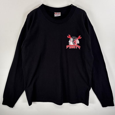 古着 カーハート Carhartt 長袖Tシャツ プリント ロゴ 大きいサイズ 混色生地 3XL TALL ブラウン系 メンズ