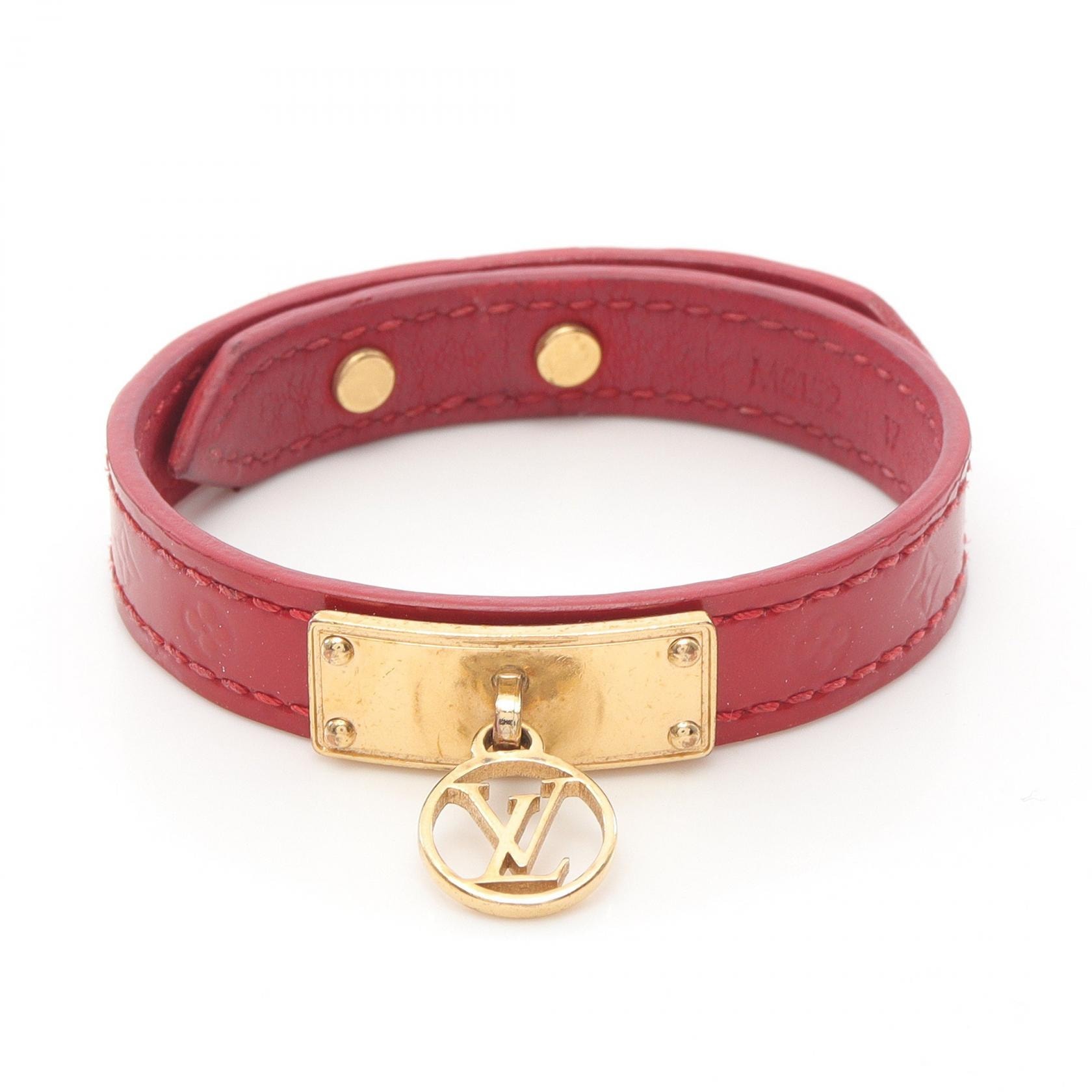 ルイ・ヴィトン LOUIS VUITTON ブラスレ ロゴマニア モノグラムヴェルニ スリーズ ブレスレット アクセサリー GP(ゴールドメッキ) エナメルレザー レッド レディース レッド系 / ゴールド系 M5152 【中古】