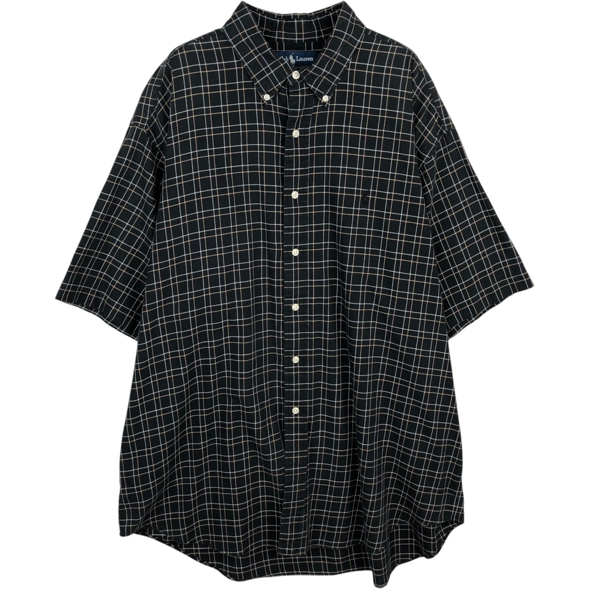 古着 ラルフローレン Ralph Lauren BLAKE チェック柄 半袖 ボタンダウン チェックシャツ メンズXL相当/eaa477582