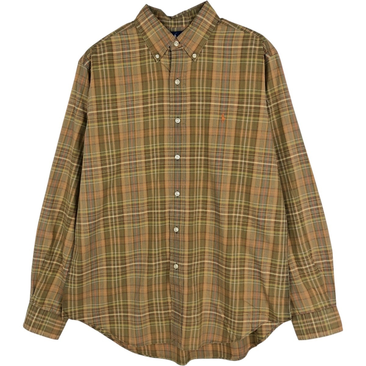 古着 ラルフローレン Ralph Lauren CLASSIC FIT 長袖 ボタンダウンチェックシャツ メンズL相当/eaa678012