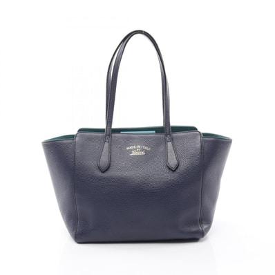 グッチ GUCCI スウィング トートバッグ バッグ レザー レディース ネイビー系 354408 【中古】