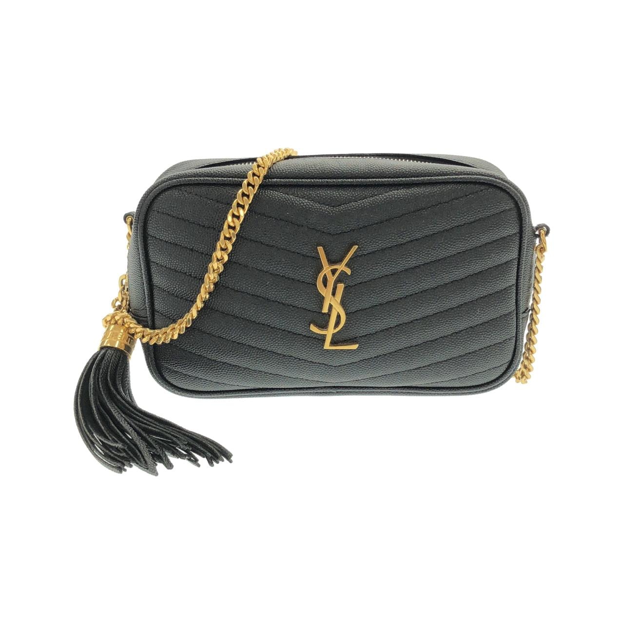 美品 YVES SAINT LAURENT イヴ サンローラン ヴィンテージ YSLロゴ レッド パープル ゴールド金具 レザー /キャンバス ショルダーバッグ 斜め掛け レディース 503805 【中古】 B (目立った傷や汚れなし)】美品 YVES SAINT LAURENT イヴ サン
