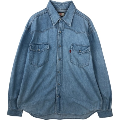 古着 リーバイス Levi's 長袖 デニム ウエスタンシャツ メンズXXL相当/eaa643859