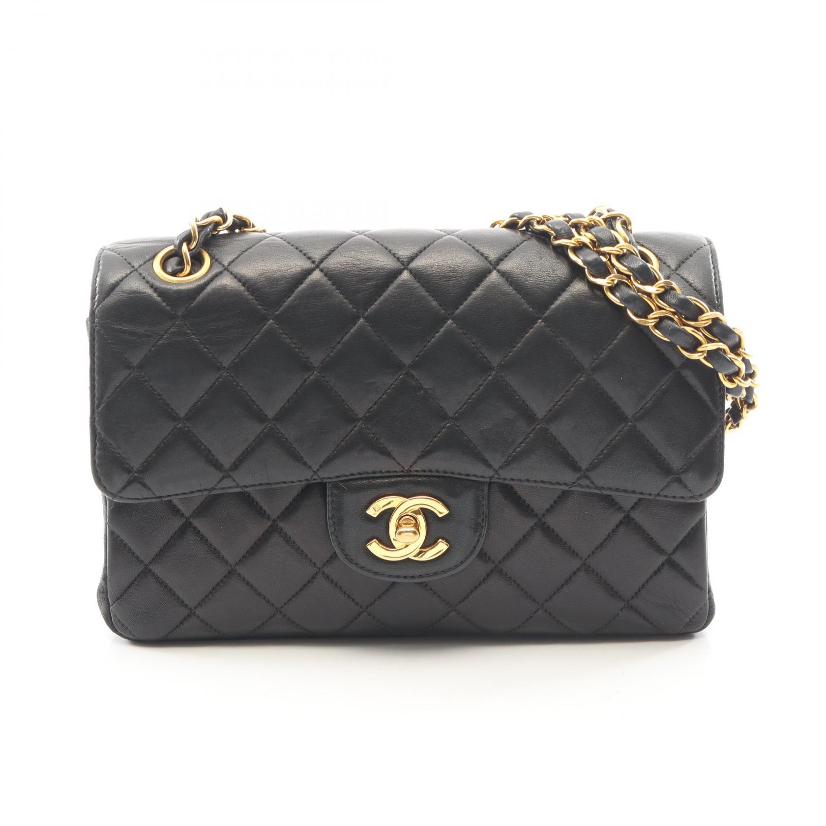 シャネル CHANEL マトラッセ ダブルフェイス ショルダーバッグ バッグ ラムスキン(羊革) レディース ブラック系 【中古】