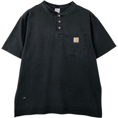 古着 カーハート Carhart ヘンリーネックt 半袖 ワンポイントロゴポケットTシャツ メンズM相当/eaa661648