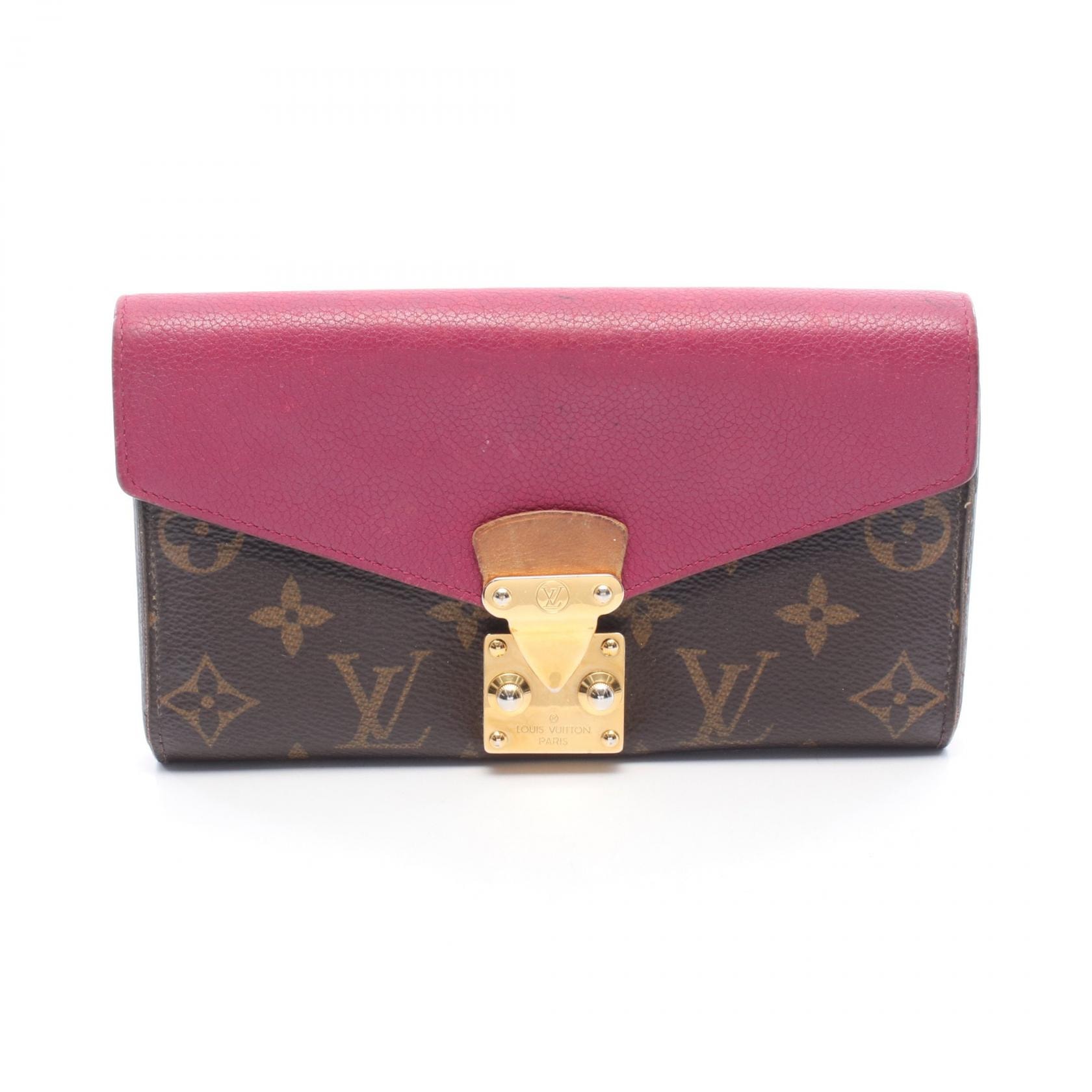 ルイ・ヴィトン LOUIS VUITTON ポルトフォイユ パラス オロール 二つ折り長財布 財布 レザー PVCコーティングキャンバス モノグラム レディース ブラウン系 / ピンク系 M58413 【中古】