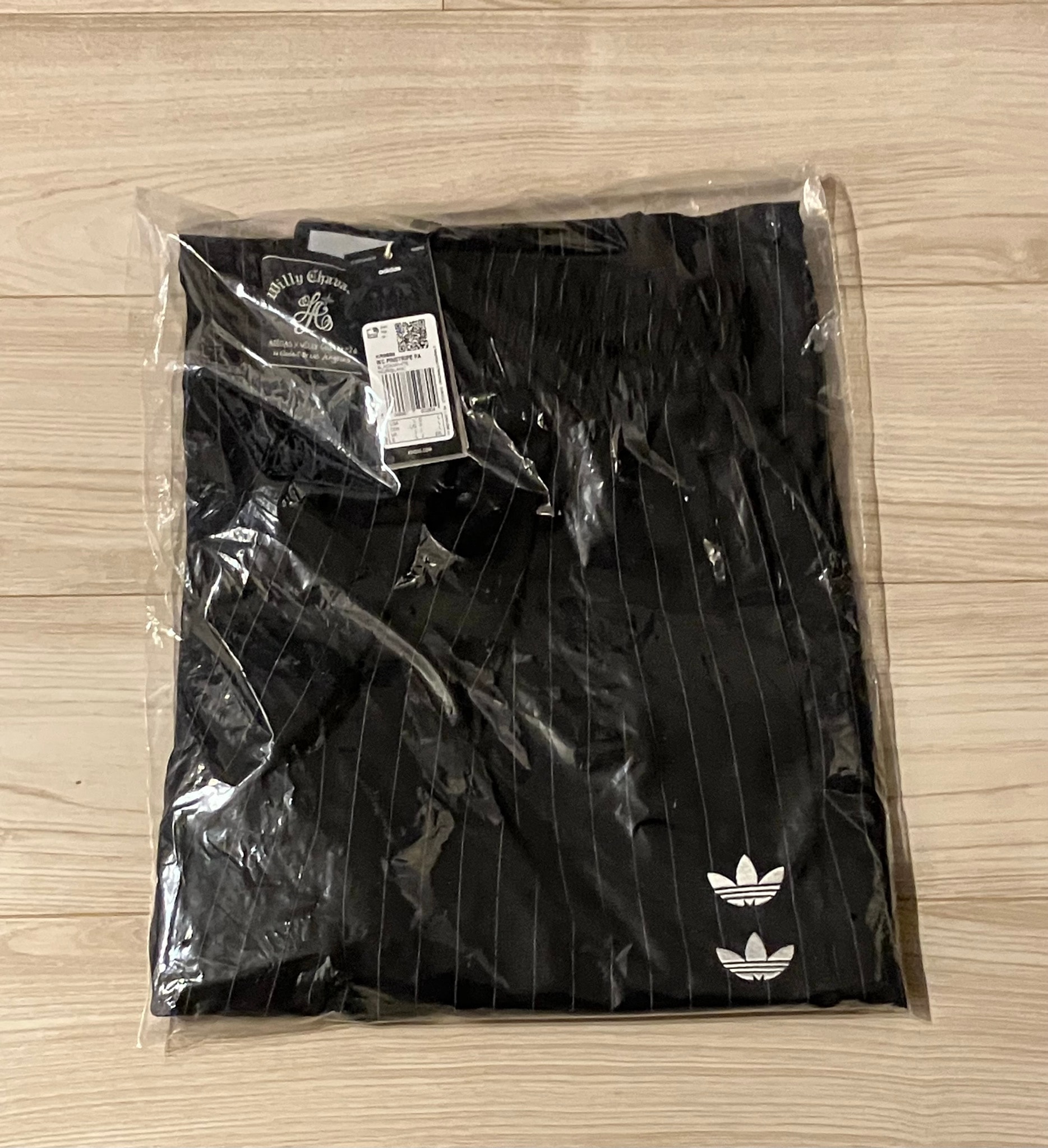 adidas x Willy Chavarria Pinstripe Track Pants "Black/White"
