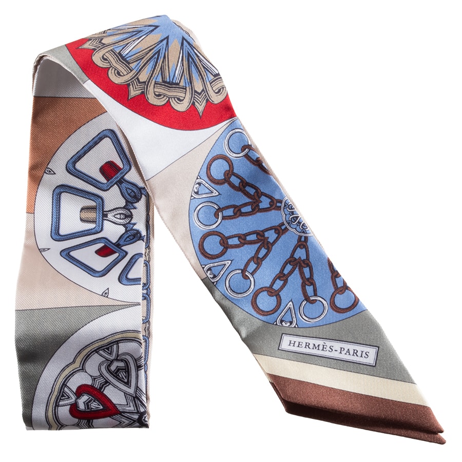 【未使用】HERMES エルメス ツイリー L'EFFET KALEIDOSCOPE カレイドスコープ エフェクト 063800S 10 スカーフ シルク ベージュ マルチカラー【中古】
