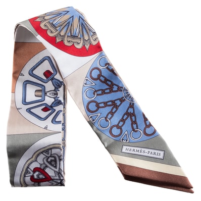 【未使用】HERMES エルメス ツイリー L'EFFET KALEIDOSCOPE カレイドスコープ エフェクト 063800S 10 スカーフ シルク ベージュ マルチカラー【中古】