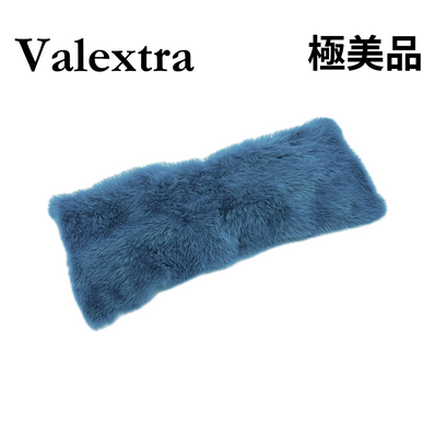 ★ヴァレクストラ★ Valextra ハンドルカバー ミンク ファー ブルー系