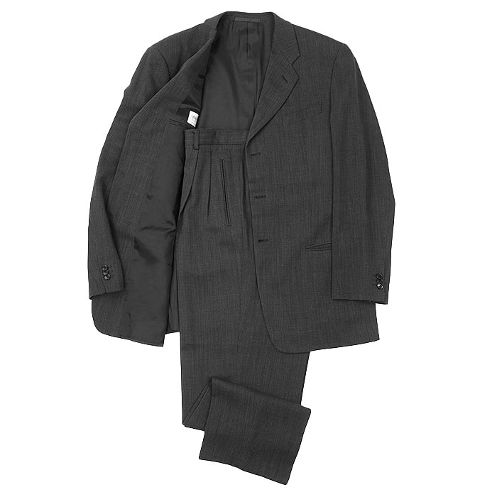 【SALE】ARMANI COLLEZIONI アルマーニコレッツォーニ スーツ セットアップ ジャケット スラックス ピンドット ウール100% テーラード 3B ノッチドラペル テーパードシルエット メンズ サイズ 52R ブラック 黒 イタリア製