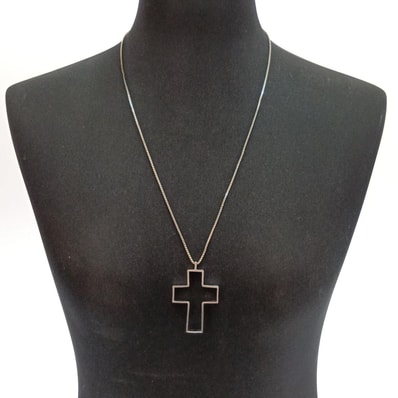 □□GUCCI グッチ オープンクロスネックレス