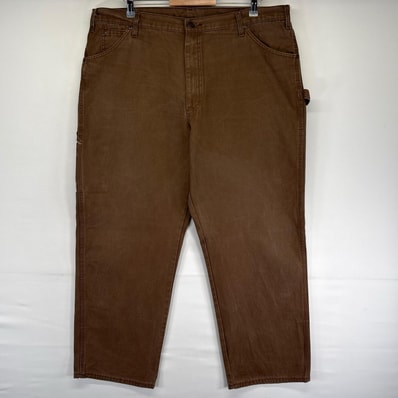 古着 ディッキーズ Dickies パンツ ハンマーループ 大きいサイズ ワークパンツ ワンポイントロゴ ダック w40 L39 ブラウン系 メンズ