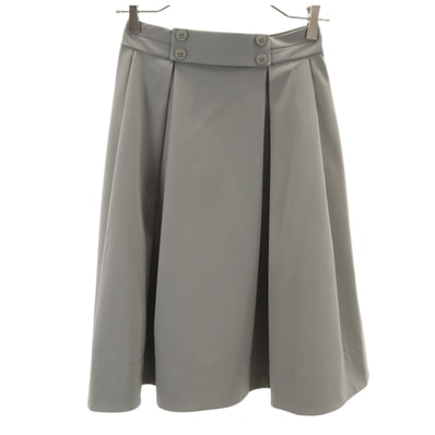 FOXEY NEW YORK フォクシーニューヨーク 日本製 ミディ丈 ボックス プリーツスカート 38 グレー