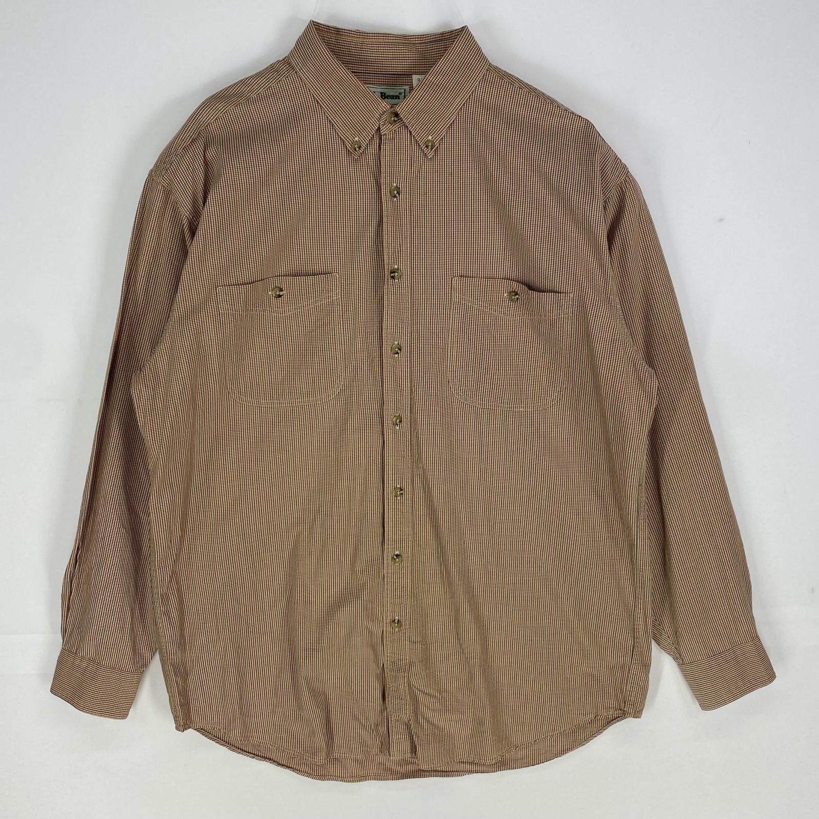 古着 90's/90年代 エルエルビーン L.L.Bean 長袖シャツ 胸ポケット ボタンダウン ロングスリーブ LTALL  ベージュ系 チェック メンズ