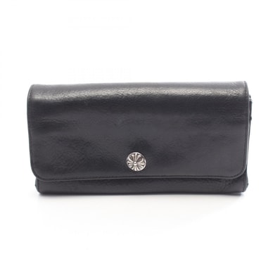 クロムハーツ CHROME HEARTS JUDY ジュディ 二つ折り長財布 財布 レザー SV925 メンズ ブラック系 【中古】