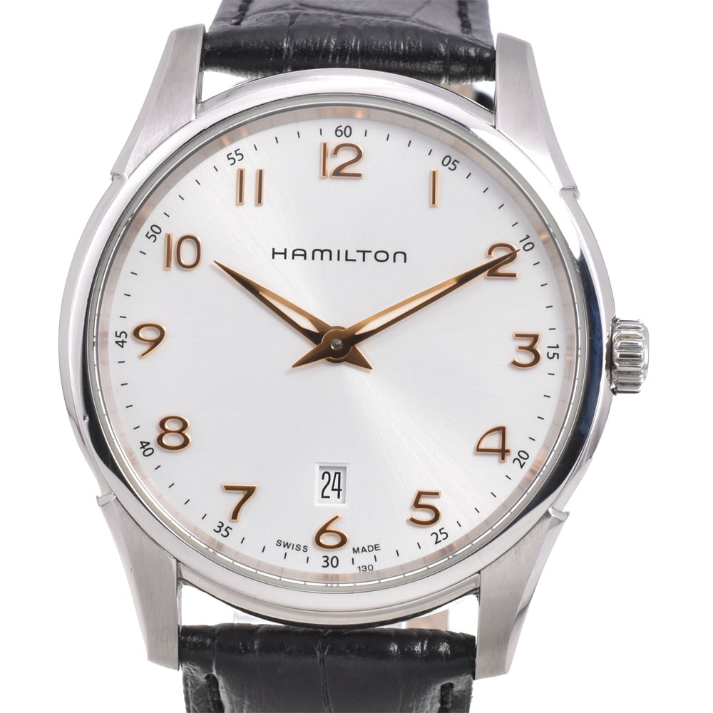 ハミルトン HAMILTON H385111 ジャズマスター シンライン デイト クォーツ メンズ 良品 箱・保証書付き R#146661