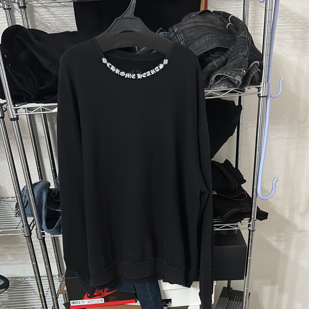 Chrome Hearts Neck Logo Crew Sweat "Black"