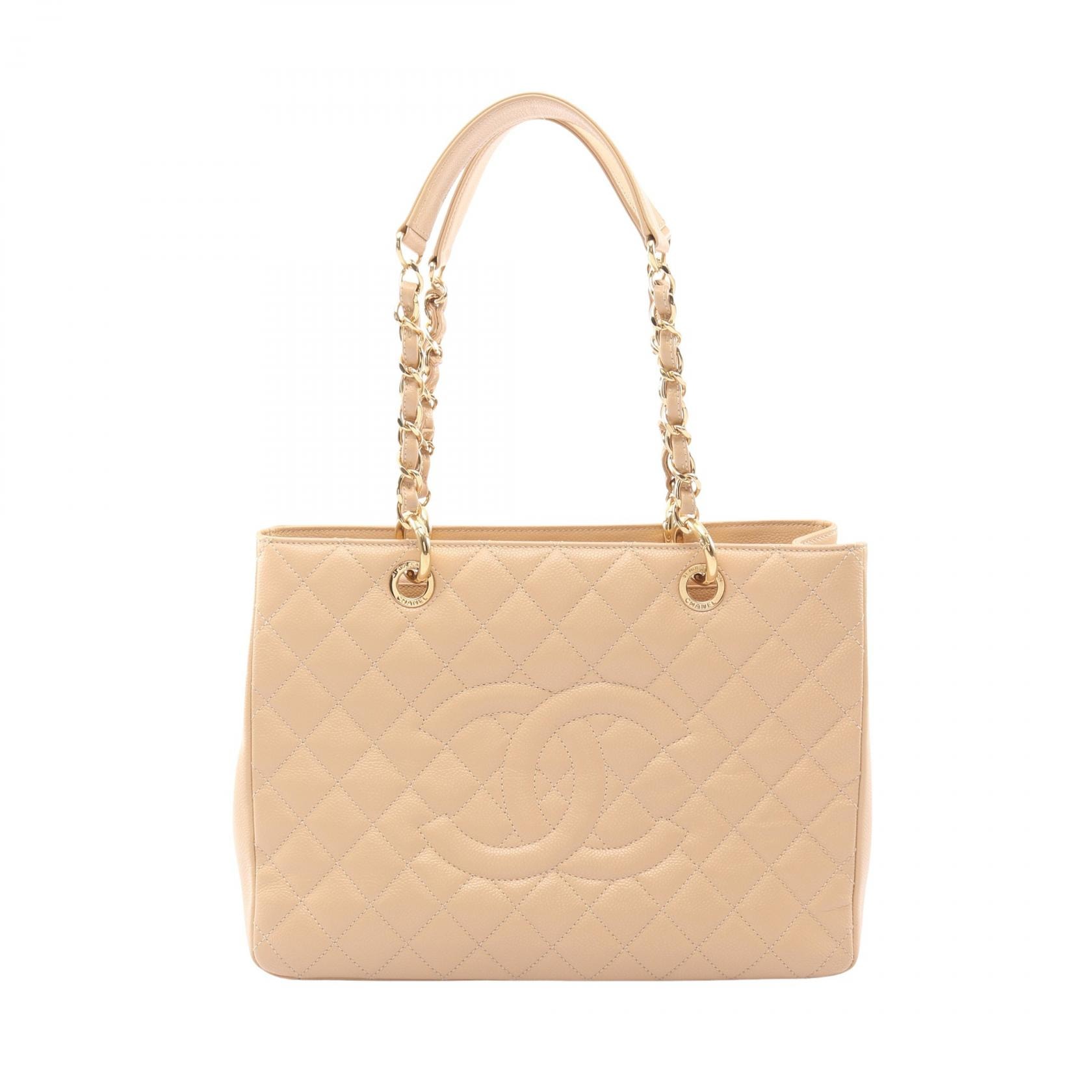 シャネル CHANEL マトラッセ グランドショッピング GST トートバッグ バッグ キャビアスキン(グレインドカーフ) レディース ベージュ系 A50995 【中古】