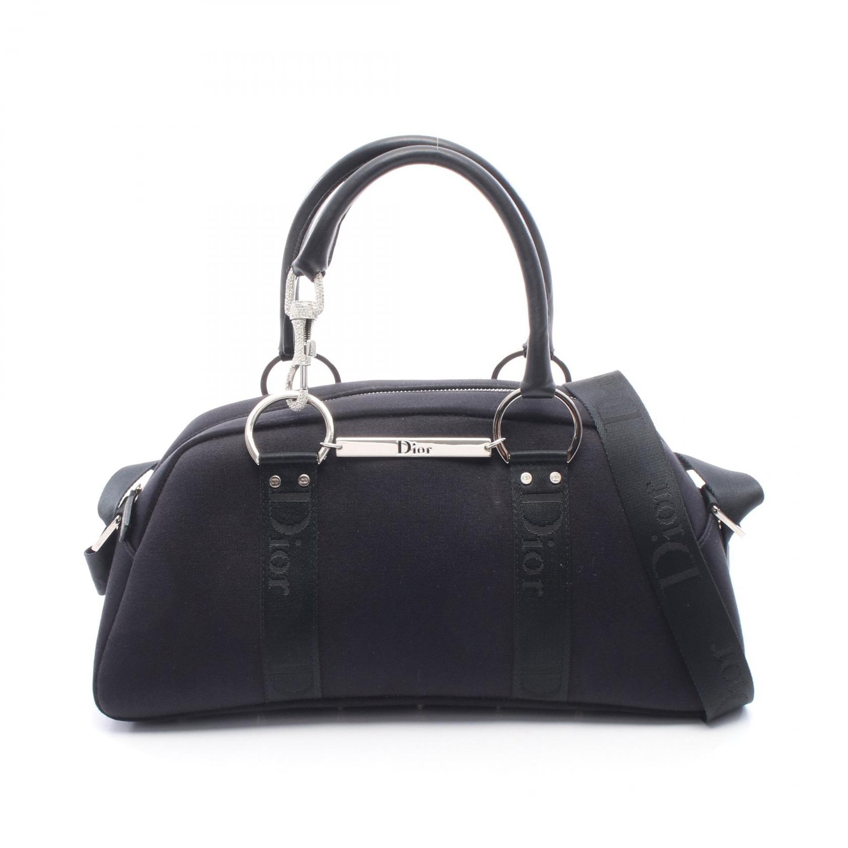 ディオール Dior ハードコア 2WAY ハンドバッグ バッグ キャンバス レザー レディース ブラック系 【中古】
