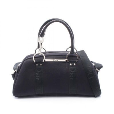 ディオール Dior ハードコア 2WAY ハンドバッグ バッグ キャンバス レザー レディース ブラック系 【中古】