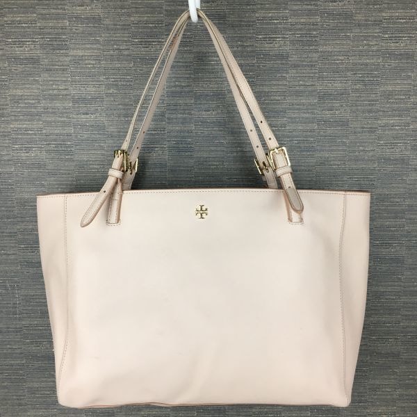 TORY BURCH/トリーバーチ レザー トートバッグ ピンク 3箇所収納 大きめ 正規品保証/bag〕菅NO.B18-1
