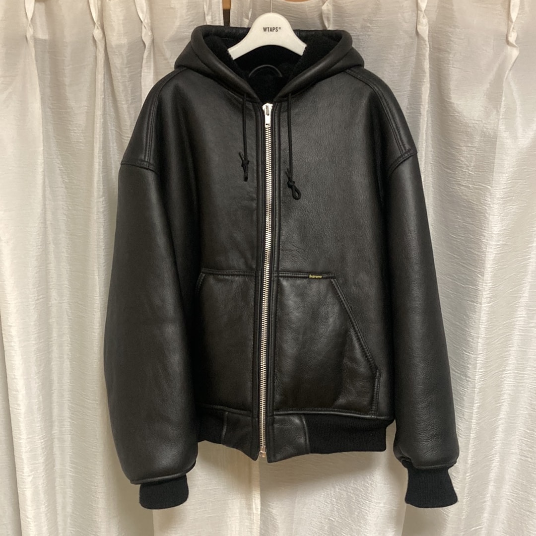 Supreme x Schott Shearling Hooded Work Jacket "Black"