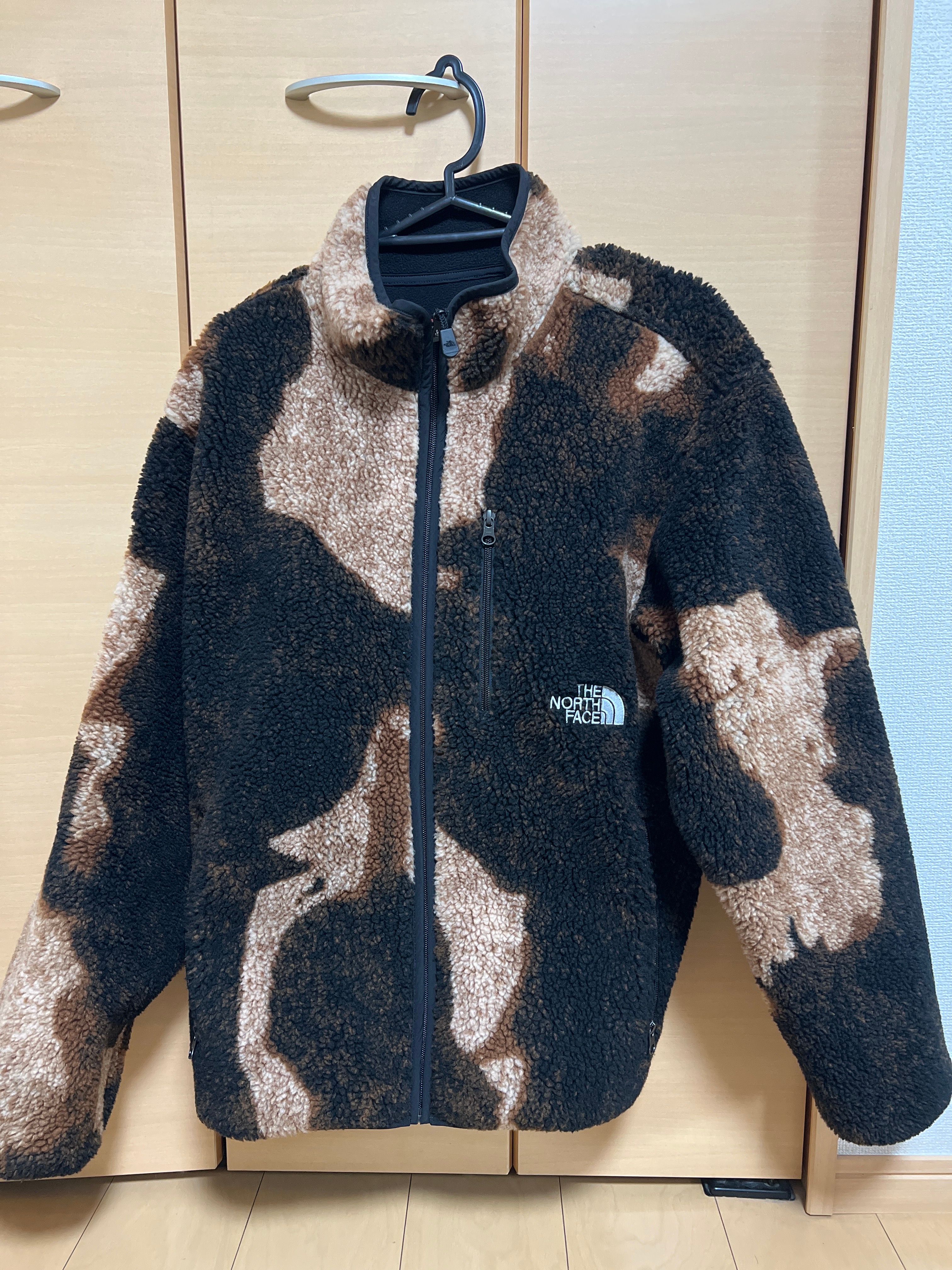 Supreme x The North Face Bleached Denim Print Fleece Jacket "Black"