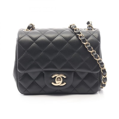 シャネル CHANEL ミニマトラッセ ショルダーバッグ バッグ ラムスキン(羊革) レディース ブラック系 【中古】